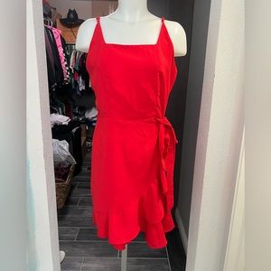 Red Tie Mini Dress